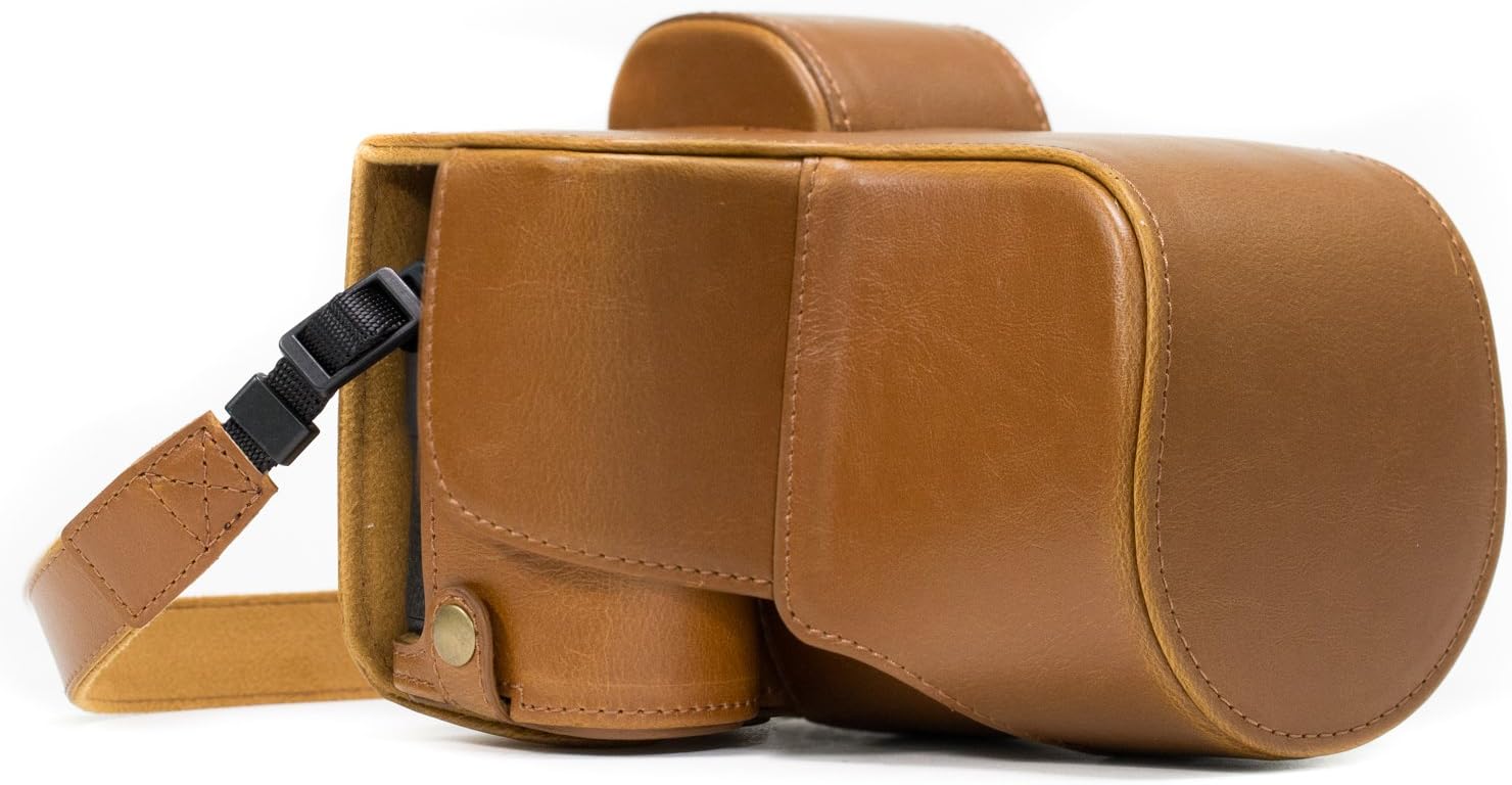 MegaGear Sony Alpha A7S II, A7R II, A7 II (1.102-2.756 in) Ever Ready – Funda de piel para cámara y correa con acceso a la batería, color marrón