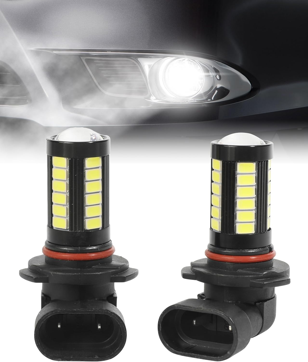 bylikeho Paquete de 2 bombillas LED antiniebla, accesorios de coche H11 9005 H16 H4 9006 H7 bombillas LED antiniebla para automóvil, luces
