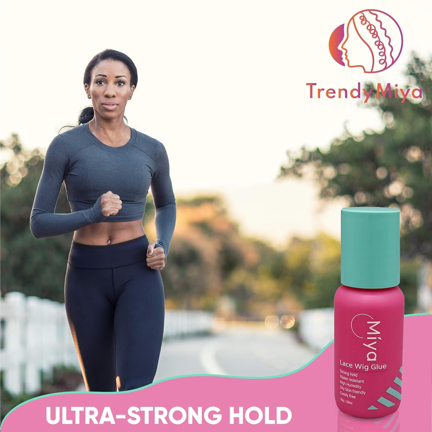 MIYA – Pegamento para peluca de encaje, pegamento para el cabello, 1.0 fl oz y removedor de 2.0 fl oz para tejido, resistente al aceite y al agua,