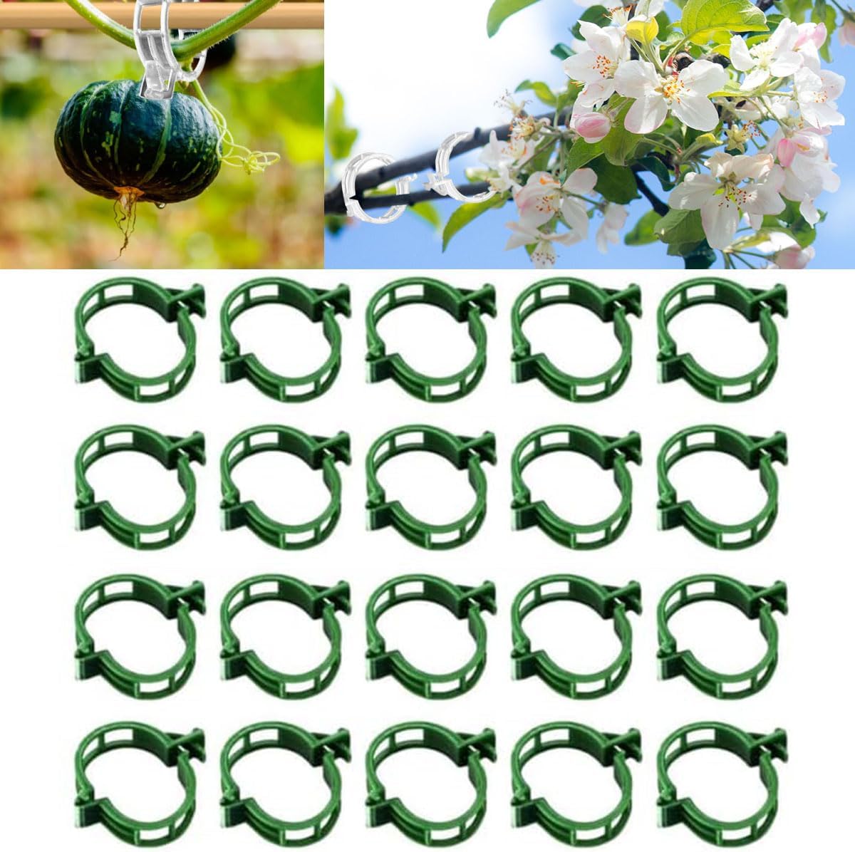Plant Support Clips Reusable Garden Clips, Secured Plastic Plant Clips, Tomato Support Clips for String Trellis for Climbing Plants Outdoor Indoor