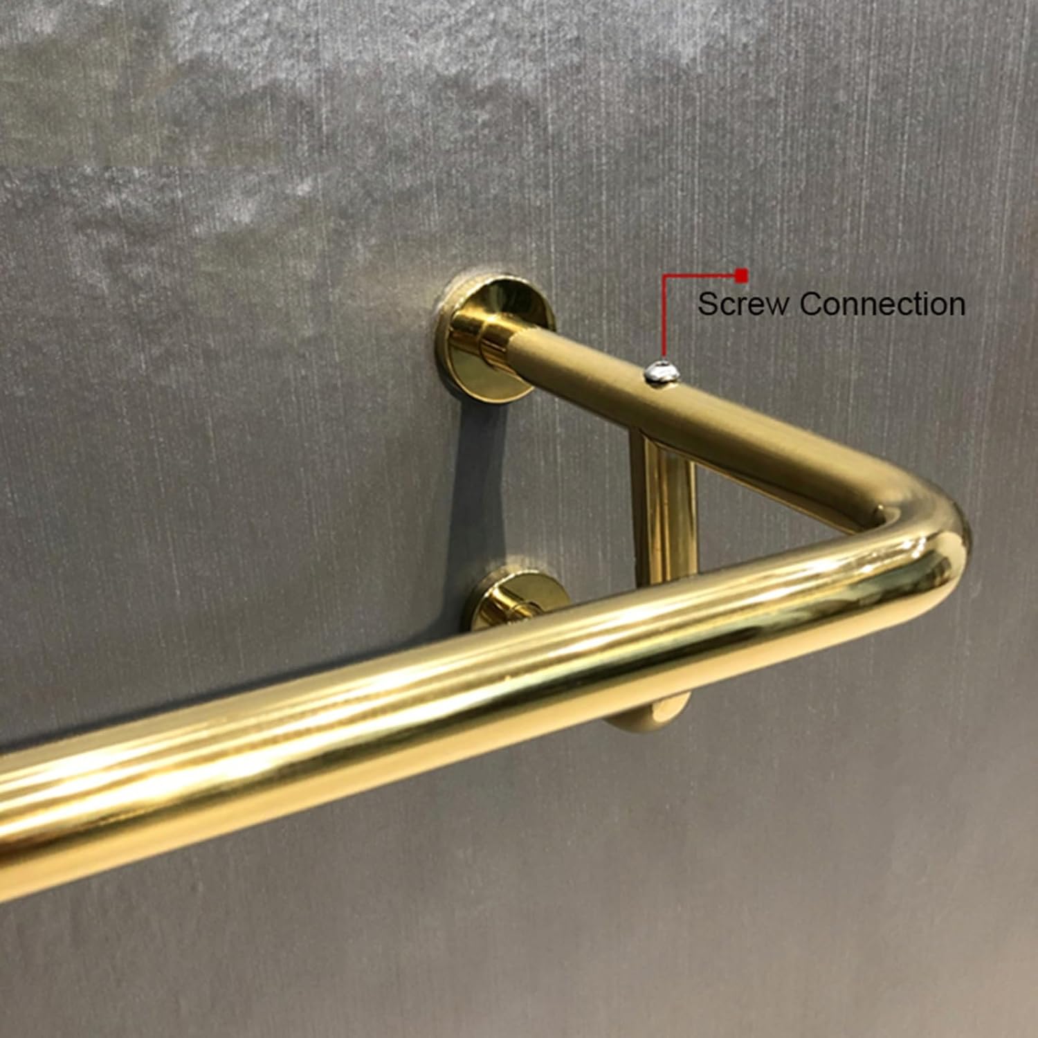 Riel de ropa moderno, para colgar en la pared, barra de ropa, perchero de acero inoxidable SUS304 a prueba de óxido, acabado dorado pulido, colgador