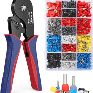 Herramienta de prensado de virola, alicates engarzadores de virola hexagonal (AWG 28-5) con 1150 conectores de virola doble y individual, kit de Herramienta de prensado de virola, alicates engarzadores de virola hexagonal (AWG 28-5) con 1150 conectores de virola doble y individual, kit de