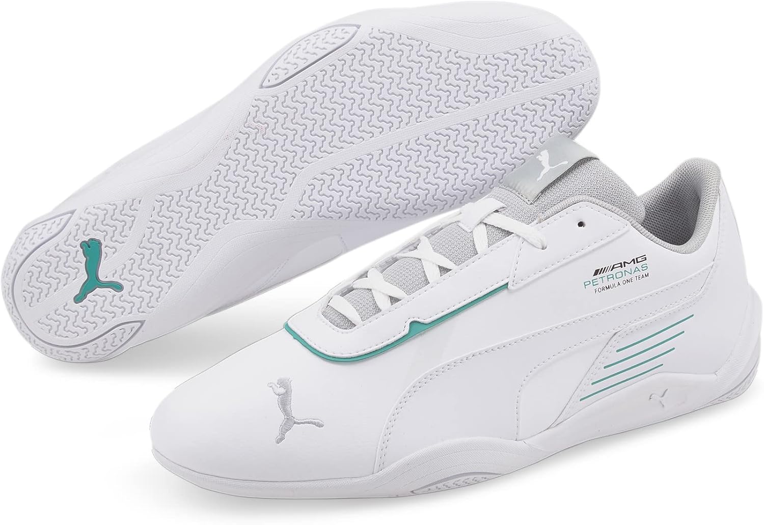 Puma MAPF1 R-Cat Machina – Tenis para hombre, color blanco Mercedes Team Silver-Spectra Green, 10.5