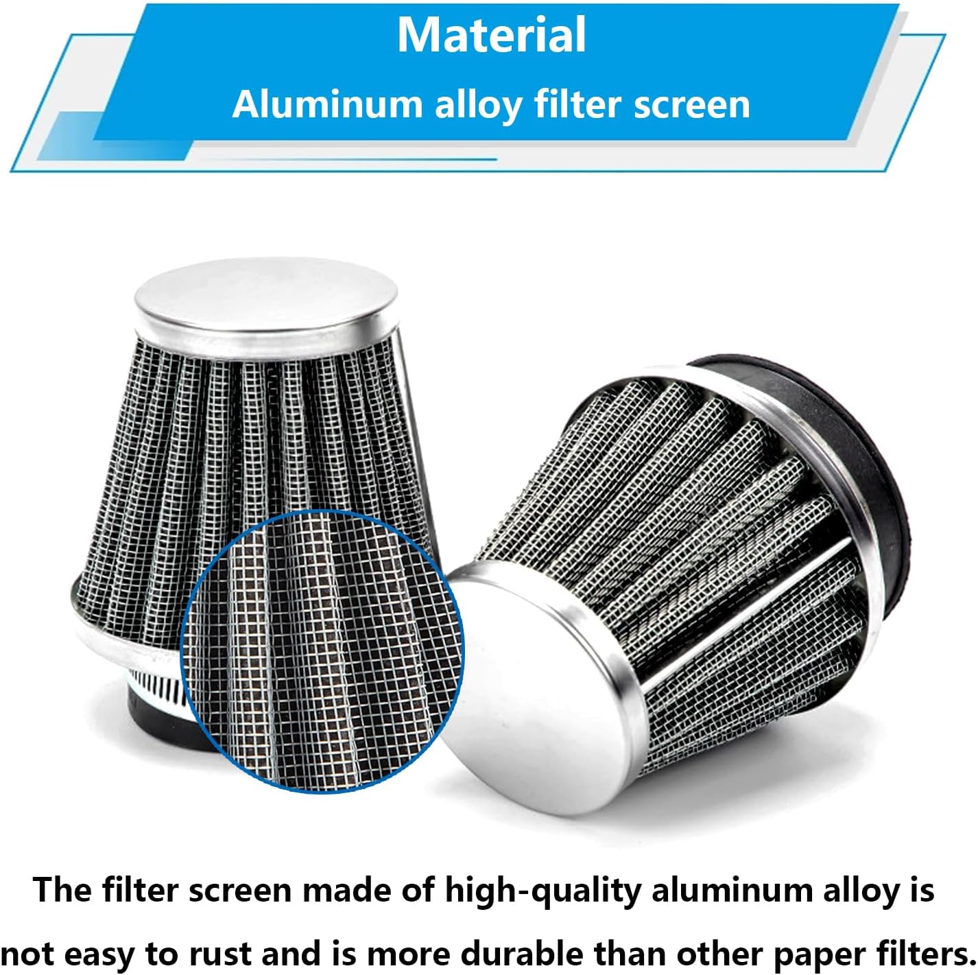 smseace 2 filtros de aire de motocicleta de 1.496 pulgadas con 2 filtros de combustible de 316 pulgadas de repuesto para 70 cc, 100 cc, 110 cc, 125