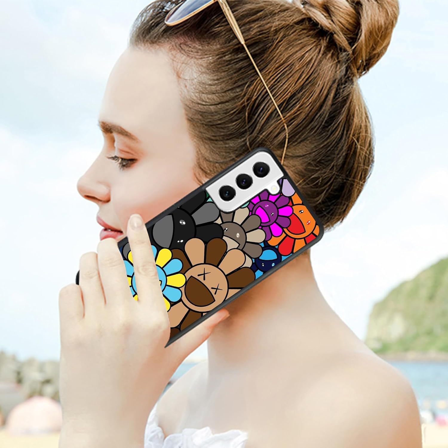 Linda funda de flores para Samsung Galaxy S23 Ultra Niñas Mujeres Encantador Diseño Floral Suave TPU Parte trasera dura a prueba de golpes