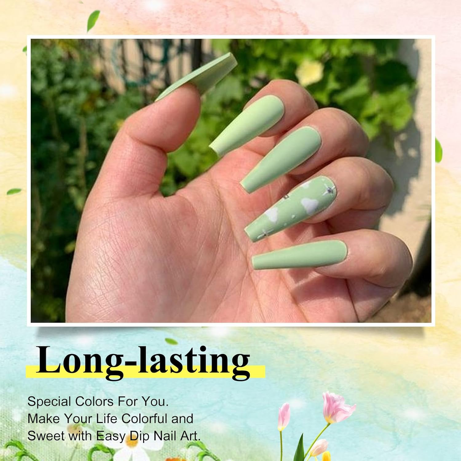 Polvo de inmersión colorido sin lámpara para curar uñas, polvo de inmersión de gel de verano, polvo de color de uñas, secado natural (n. 33)