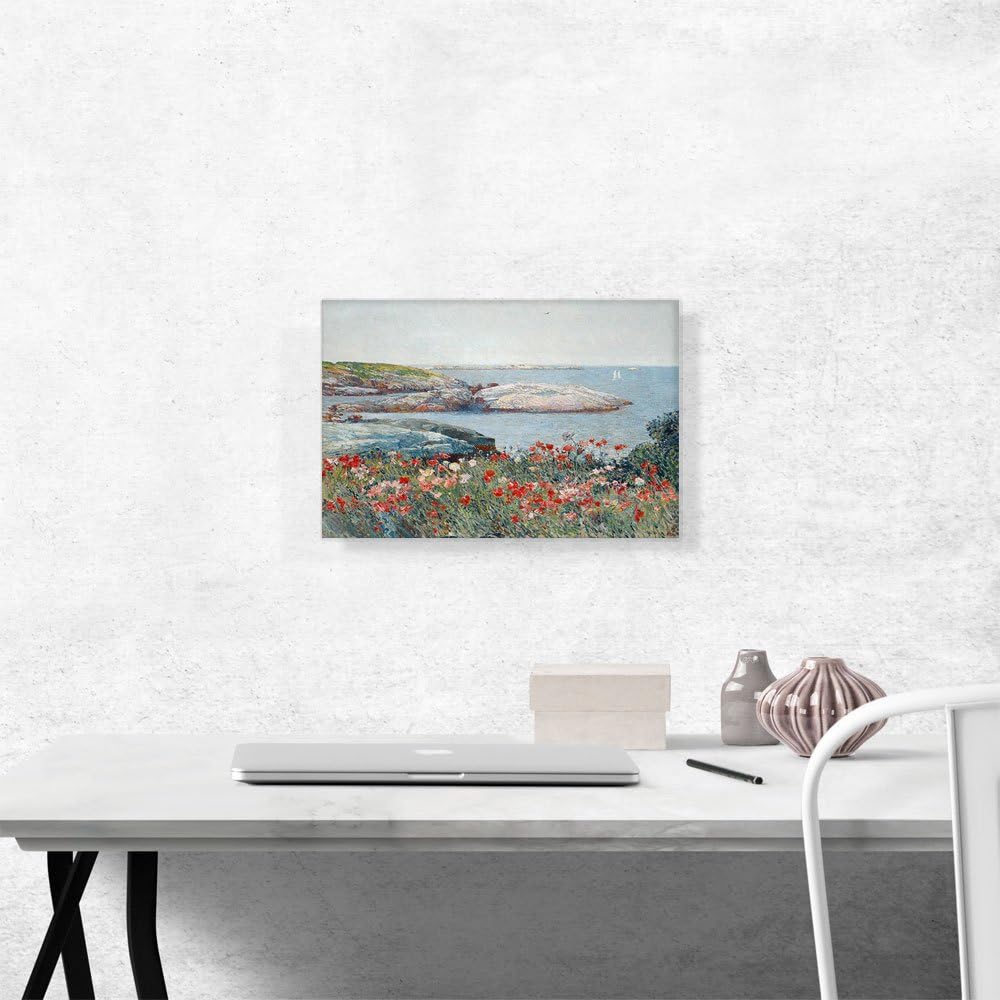 ARTCANVAS Childe Hassam – Lienzo decorativo con diseño de amapolas Isles of Shoals 1891 de 18 x 12 pulgadas (0.75 pulgadas de profundidad)