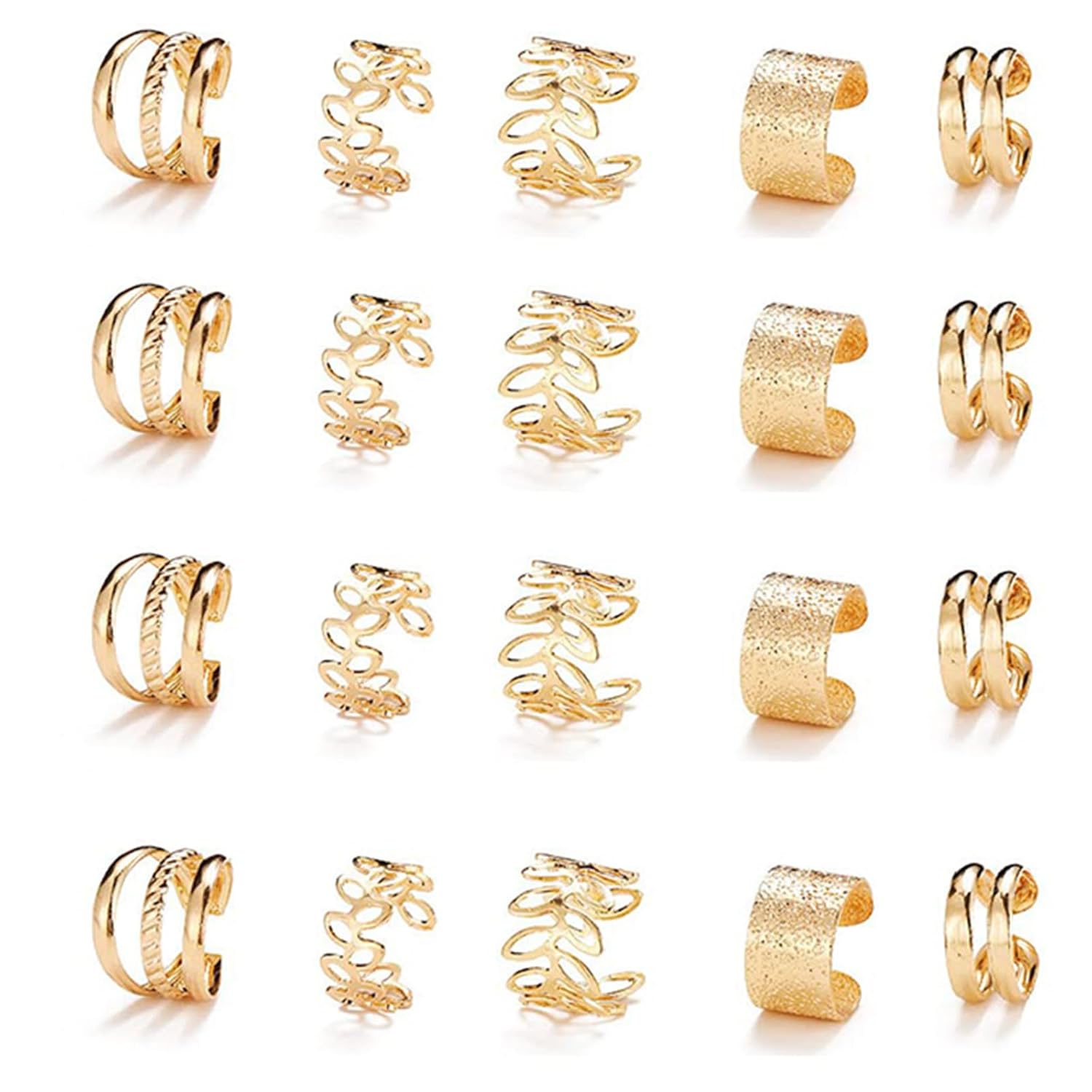 20 piezas de joyas doradas para el cabello para trenzas con diamantes de imitación de cristal, clips de trenza para rastas sin perforación, joyería