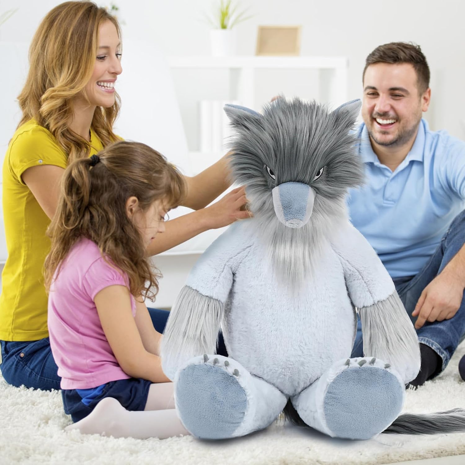 MorisMos Peluche de lobo gigante, juguete de peluche grande de lobo de 36 pulgadas, regalos para niños en Navidad