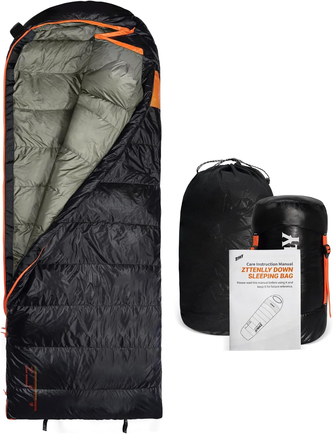 Saco de dormir de plumón para adultos, ligero y compacto para mochileros, camping y senderismo, 550600 FP, 02030 grados y saco de dormir de 4