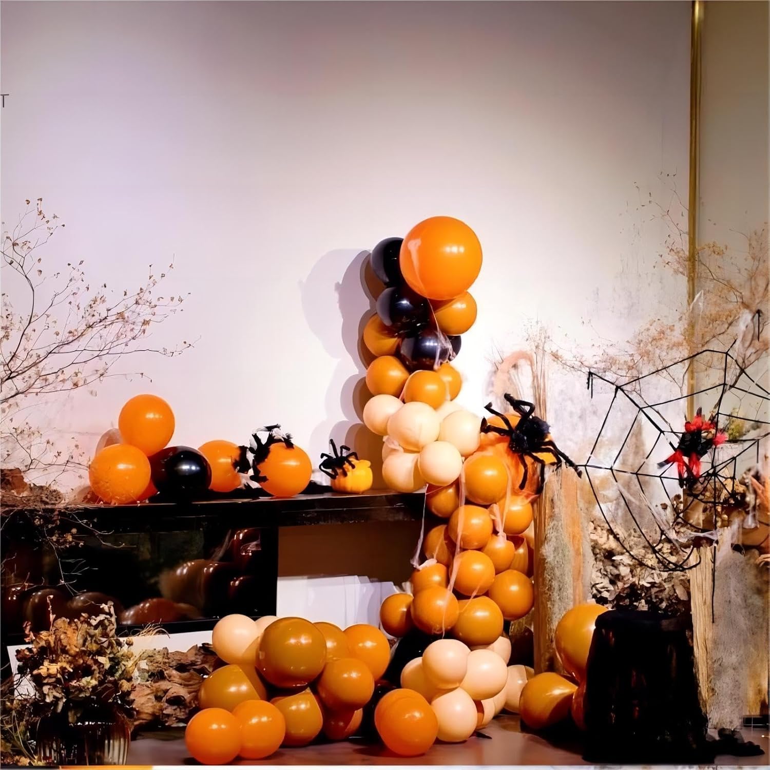 Kit de arco de guirnalda de globos negros y naranjas, 18, 12, 10, 5 pulgadas, paquete de globos de látex para cumpleaños, graduación, decoración de