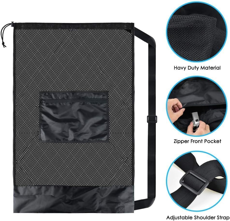 BROTOU Bolsa de malla deportiva, bolsa de equipo deportivo, bolsa de cordón resistente, bolsas de pelotas deportivas para playa, viajes, gimnasio,