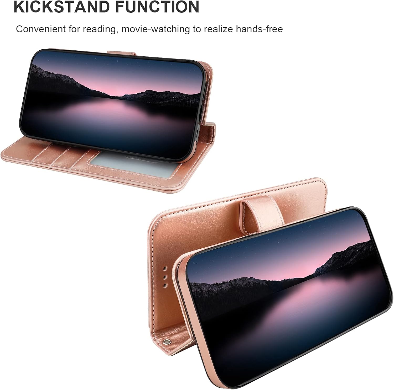 Bocasal Funda tipo cartera desmontable para iPhone 13 con bloqueo RFID, ranuras para tarjetas, soporte de piel sintética de alta calidad, soporte
