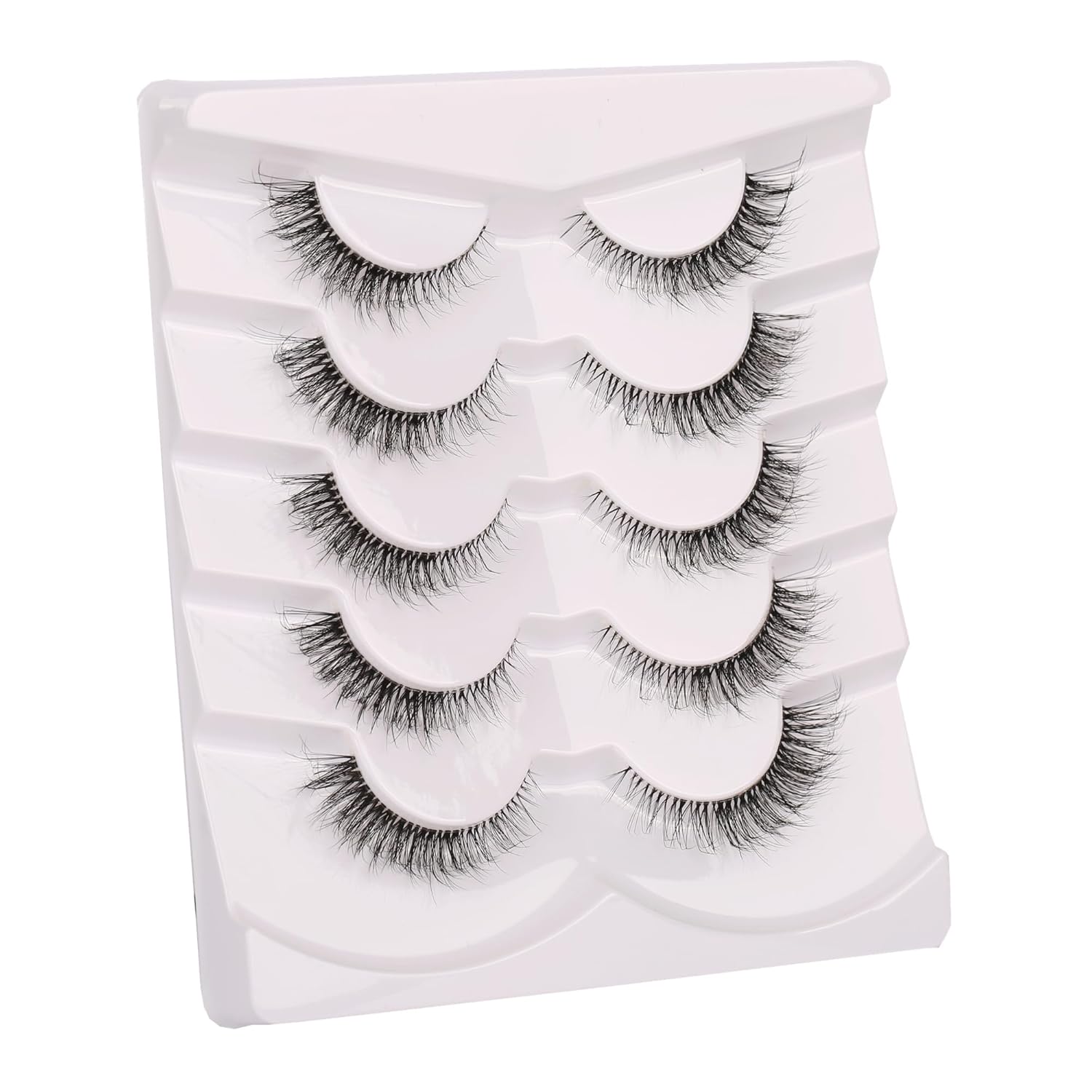 Gmagictobo Pestañas postizas naturales, esponjosas, con aspecto de ojo de gato, pestañas cortas y transparentes, pestañas postizas de volumen 3D,