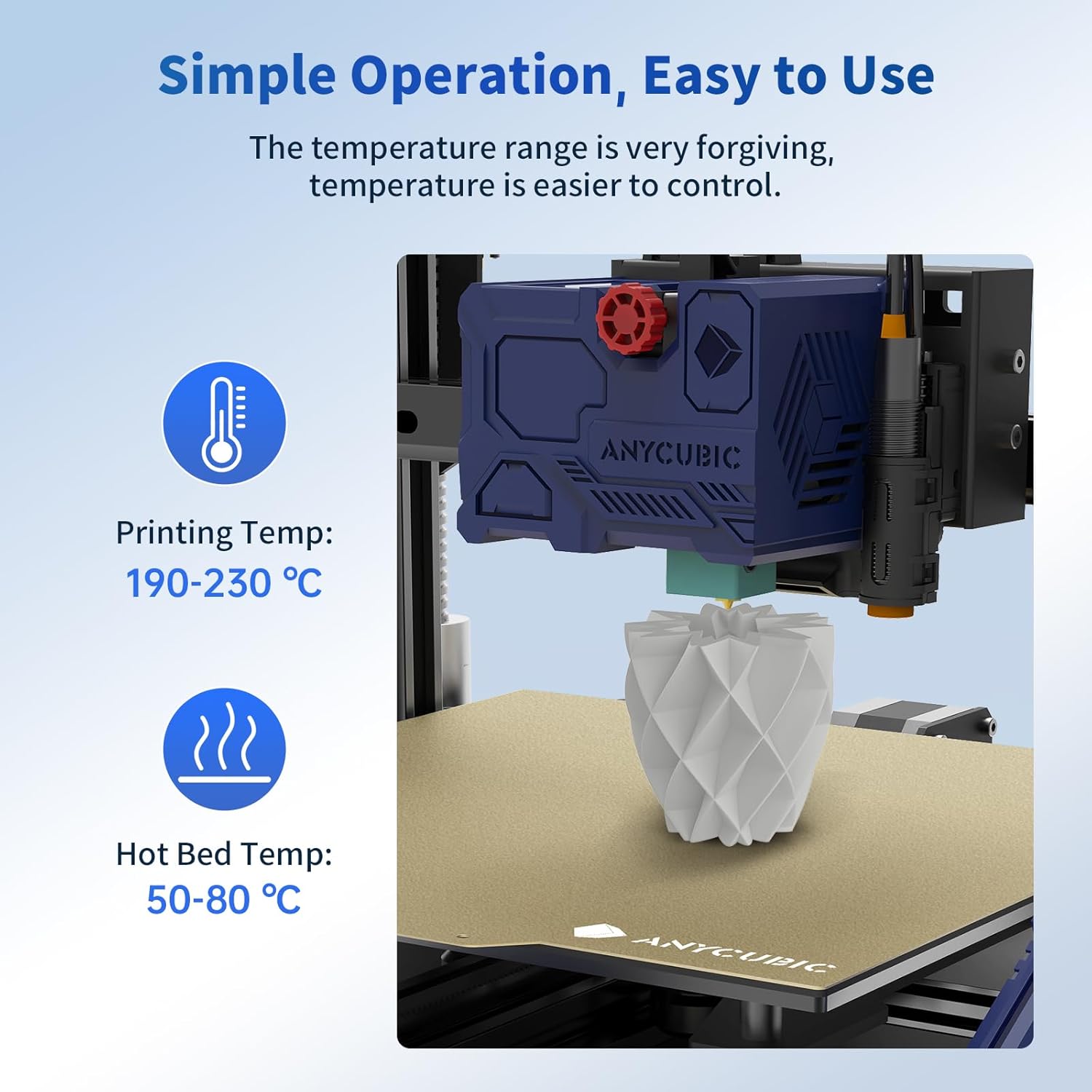 ANYCUBIC Filamento PLA para impresora 3D, brilla en la oscuridad, filamento PLA de impresión 3D de 0.069 in, precisión dimensional +- 0.001 in,