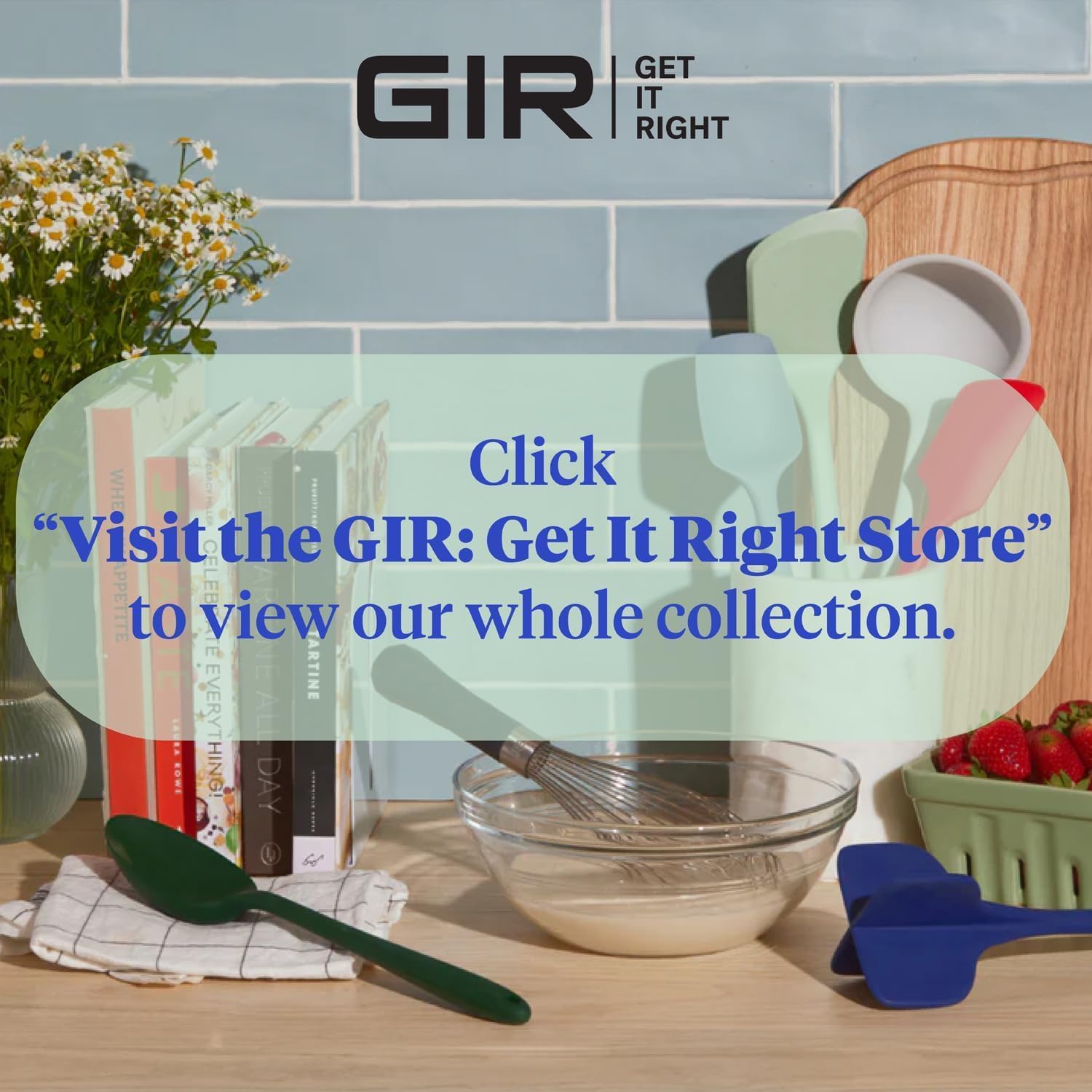 GIR Get It Right – Juego de utensilios de silicona de 10 piezas, cucharón, espátulas, abatible, cucharas, batidor, pelador de patatas y cuchara,