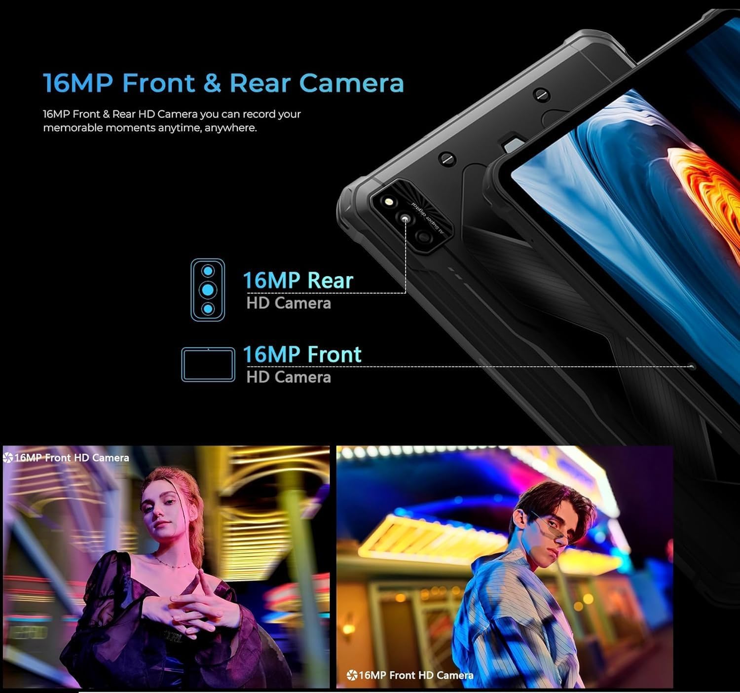 HOTWAV R6 Ultra 2023 Actualización de 10.4 pulgadas Tablet resistente Android 13,15600mAh 16GB+256GB (2TB) 2K FHD+tableta para exteriores, cámara de