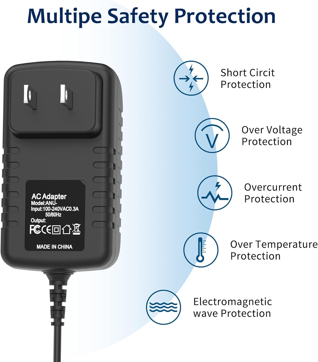 Hustery – Cargador adaptador de corriente alterna de 12 V compatible con Western Digital WD1600C032 HDD, cable de fuente de alimentación PSU