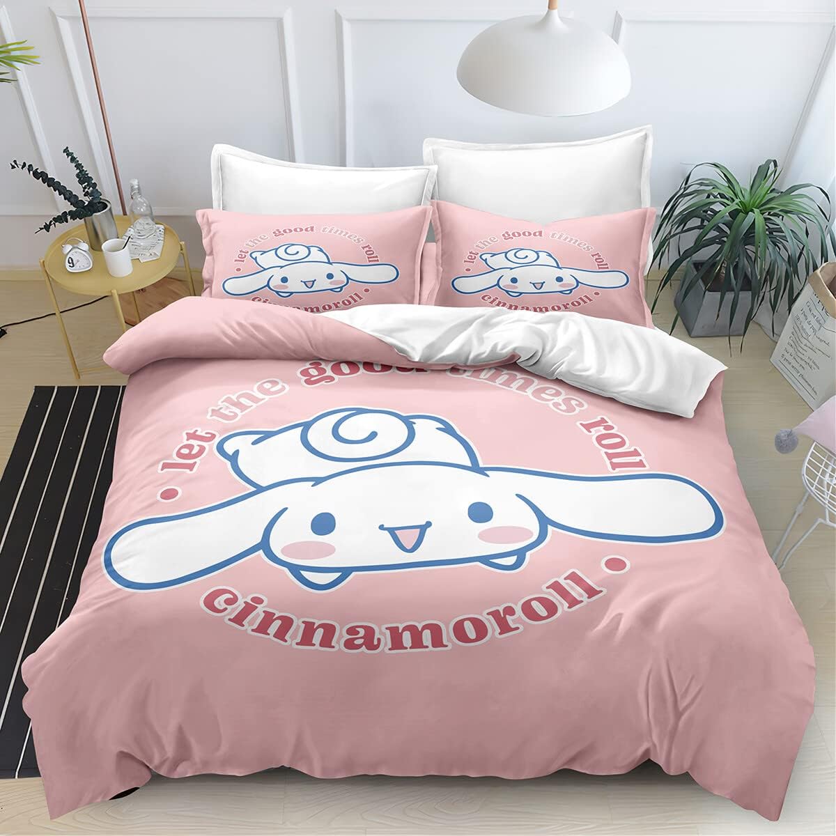 Juego de ropa de cama de 3 piezas con estampado de dibujos animados en 3D con cierre de cremallera, regalos para niños, adolescentes y adultos, 1