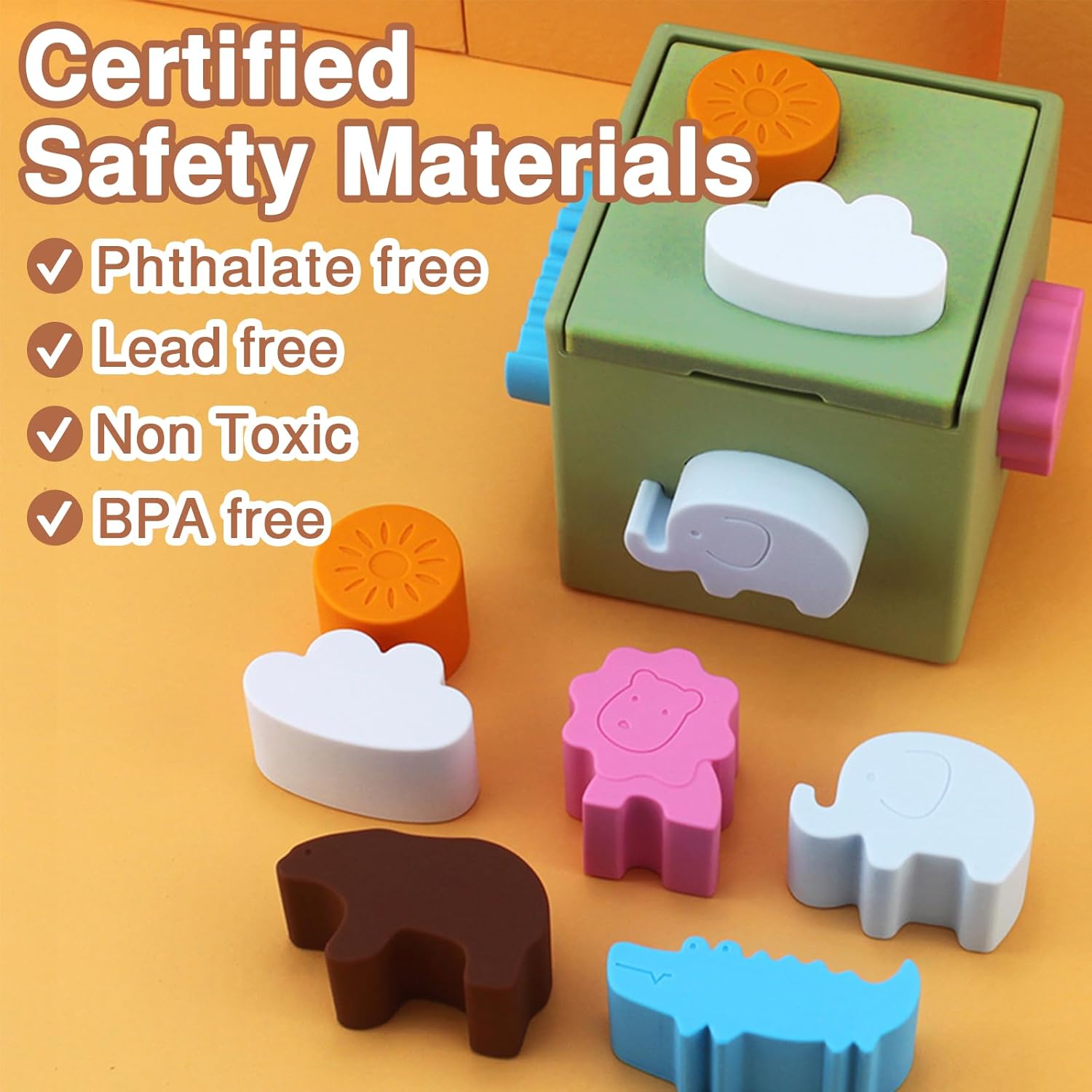 Juguetes clasificadores de formas de silicona, animales coloridos, sol, nube, juguetes de dentición para bebé, sin BPA, no tóxico, juguete para