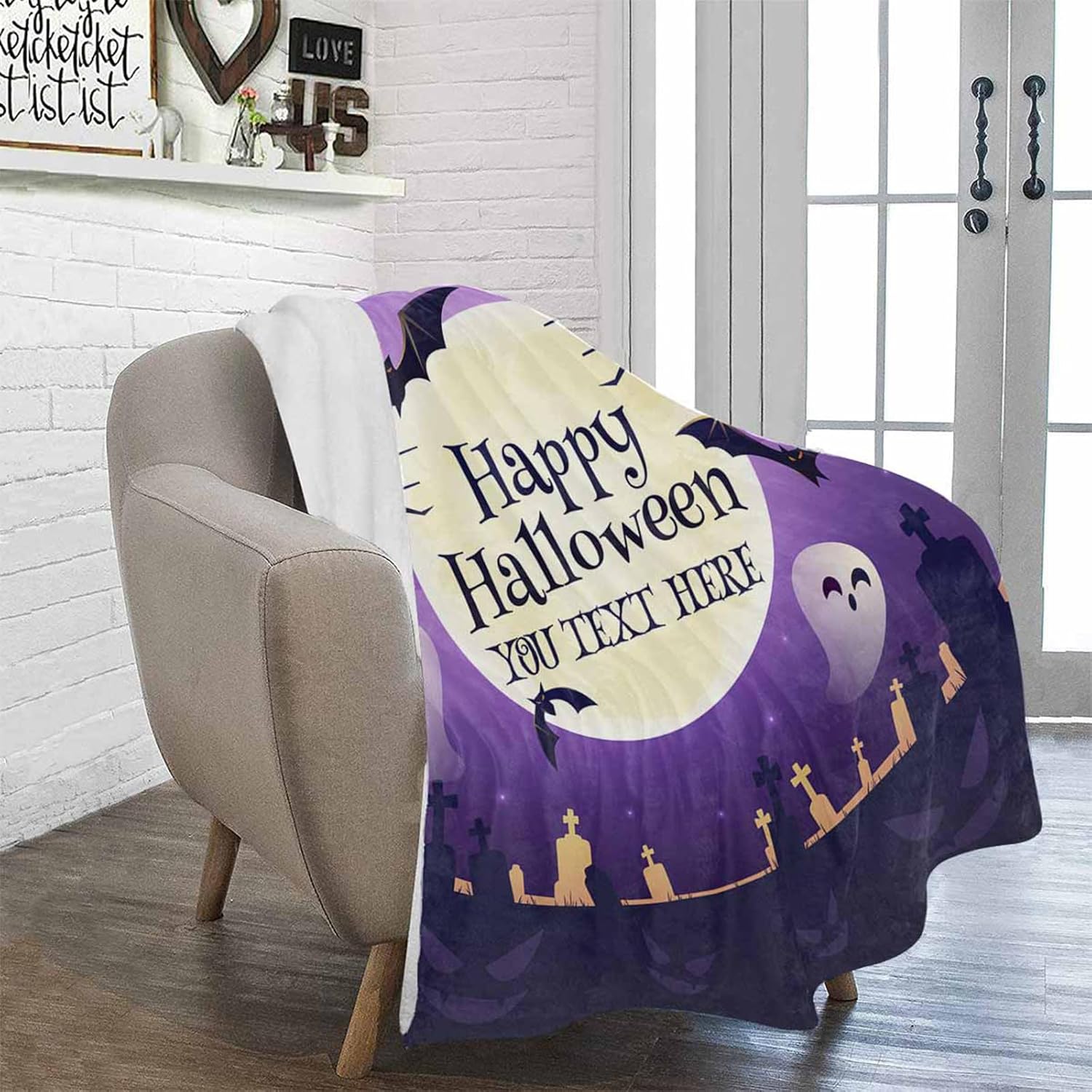 Manta de Halloween personalizada con calabaza, manta de franela suave, decoración de Halloween para sofá, sala de estar, dormitorio, regalos