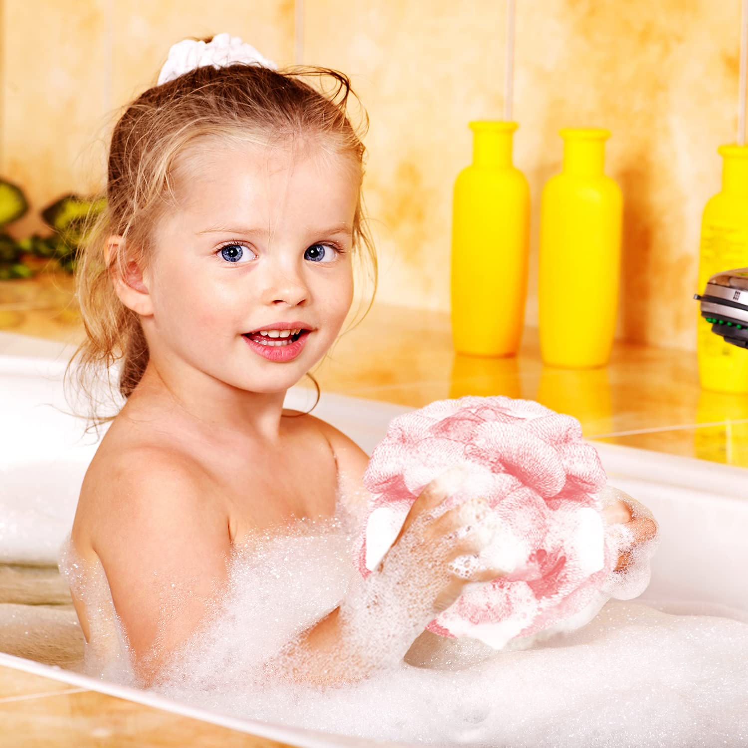 DadyMart Esponja de lufa para baño, 2.65 oz, malla de baño, puf de ducha, esponja exfoliante para el cuerpo, esponja de baño para mujeres y hombres,