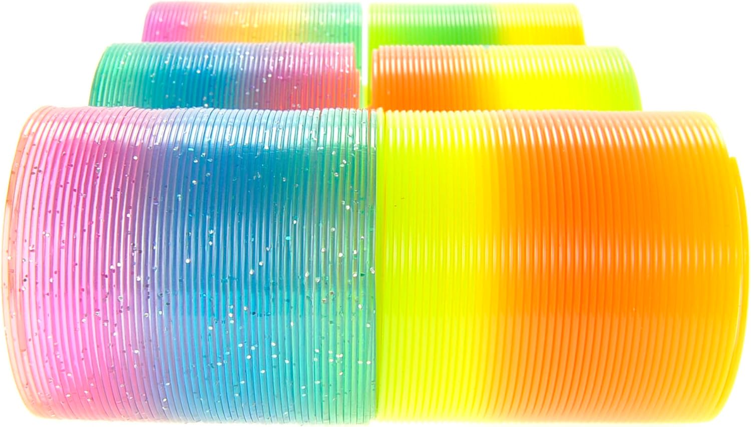 PowerTRC Paquete surtido de resortes mágicos arcoíris de 2.5 pulgadas, resortes coloridos vibrantes para entretenimiento sin fin, recuerdos
