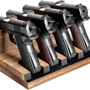 Miratino Estante para pistolas, soporte de madera maciza para pistola para almacenamiento seguro de armas, gabinete de armas Miratino Estante para pistolas, soporte de madera maciza para pistola para almacenamiento seguro de armas, gabinete de armas