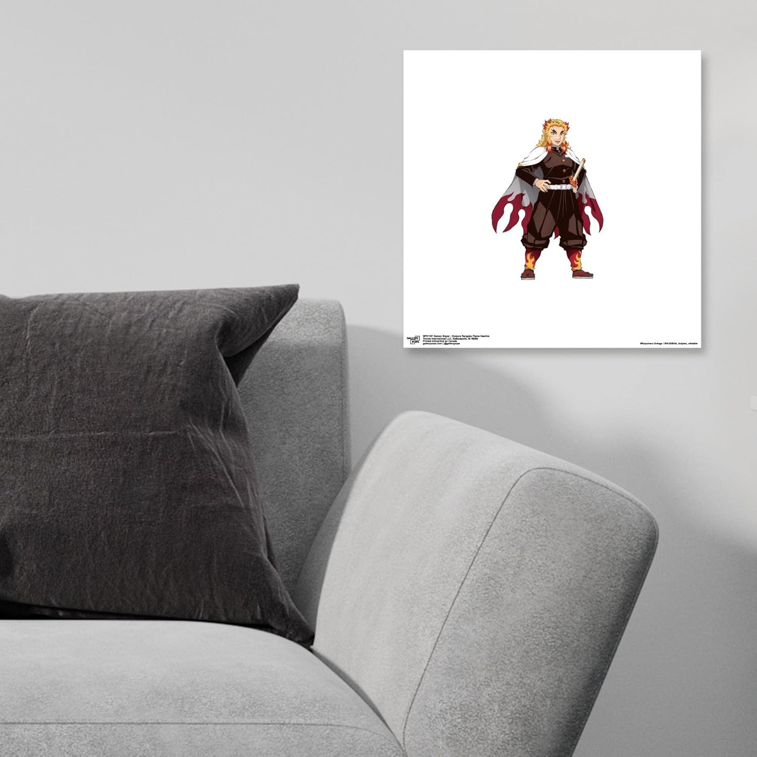 Trends International Gallery Pops Demon Slayer – Arte de pared Kyojuro Rengoku Flame Hashira, versión sin marco, 12 x 12 pulgadas