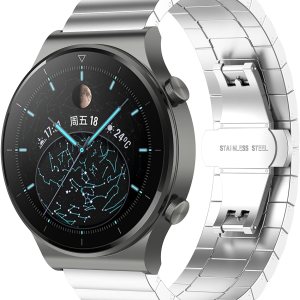 Senter Bandas de acero inoxidable de 0.787in y 0.866in para reloj inteligente Huawei Watch GT2 1.654inGT3 1.811inGT2 1.811inGT 1.811in (hebilla de Senter Bandas de acero inoxidable de 0.787in y 0.866in para reloj inteligente Huawei Watch GT2 1.654inGT3 1.811inGT2 1.811inGT 1.811in (hebilla de