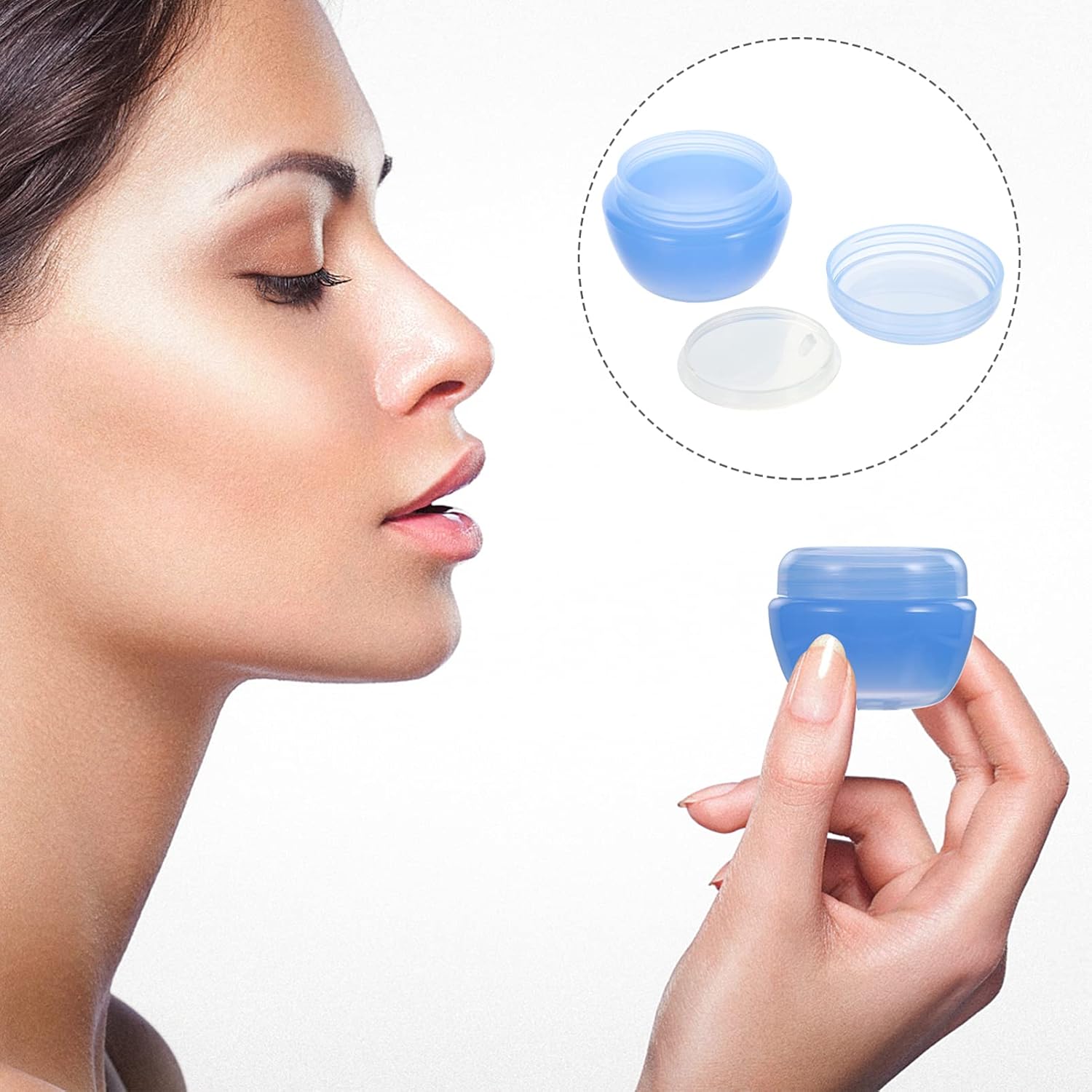 Caja de plástico para crema y leche, tarro de cosméticos de plástico, envases de crema cosmética, tarros de plástico con encantos de plástico, tarro