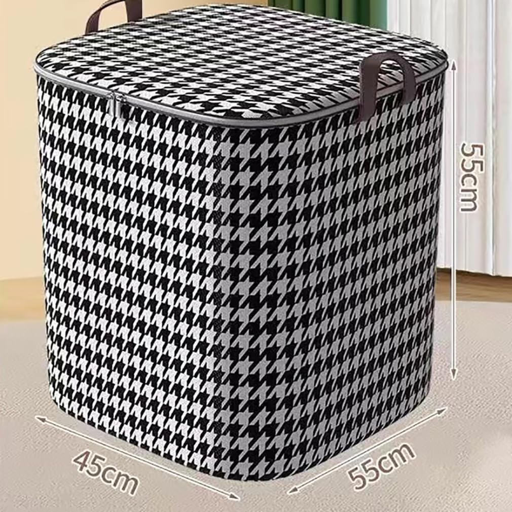 2 bolsas de almacenamiento de ropa, bolsa organizadora plegable para armario, bolsa de almacenamiento impresa con cremallera con asa portátil,