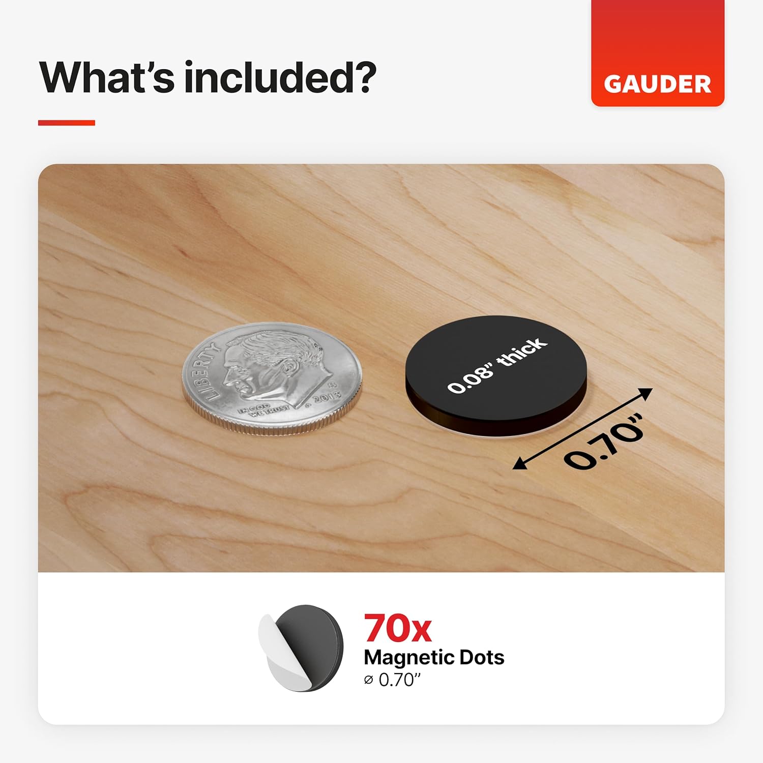 GAUDER Puntos magnéticos  Pequeños imanes adhesivos con respaldo adhesivo (0.7 pulgadas)  Imanes flexibles autoadhesivos para manualidades, pizarras