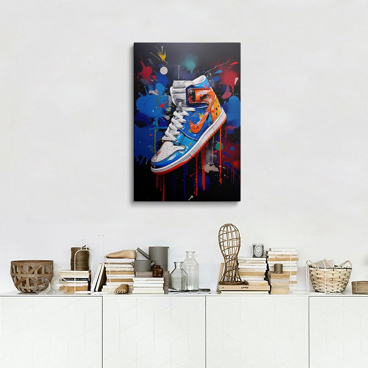 Lienzo enmarcado de moda con graffiti Banksy Pop, arte de pared, gimnasio, decoración deportiva, póster para sala de estar, dormitorio, oficina en