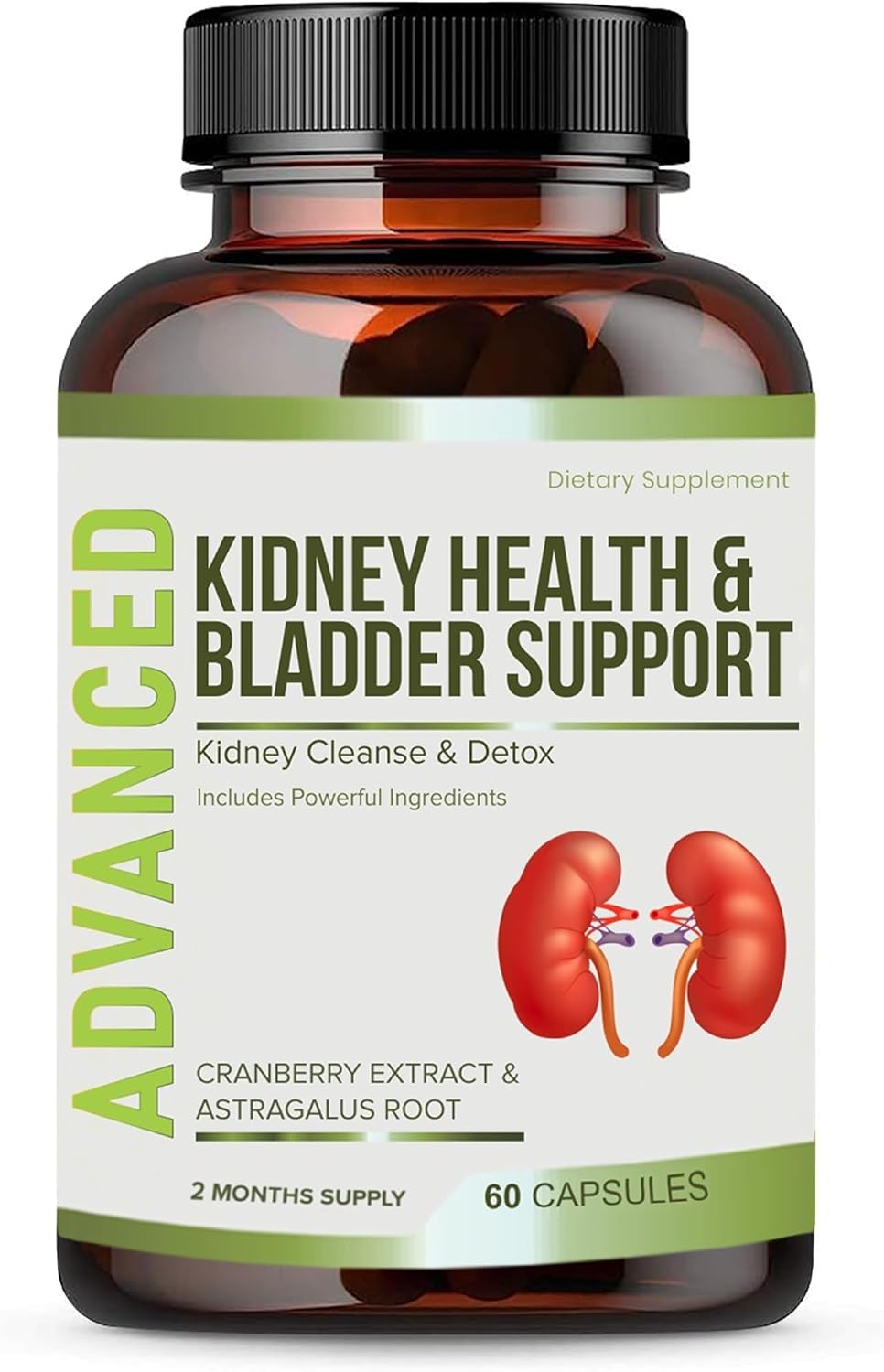 Limpieza renal desintoxicación y reparación y apoyo de la vejiga suplemento de apoyo renal para restauración renal con Chanca Piedra, arándano,
