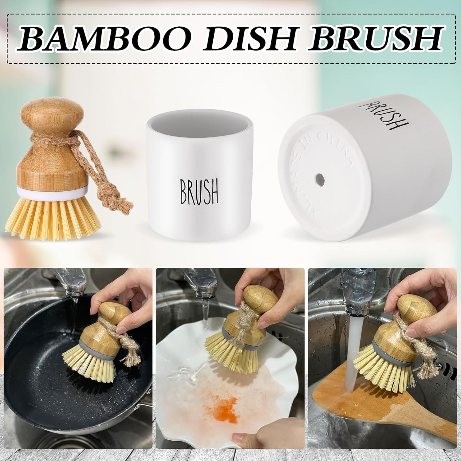 Sunnyray Juego de 5 dispensadores de jabón de cocina, dispensador de jabón de vidrio para platos y dispensador de jabón de manos con bandeja,