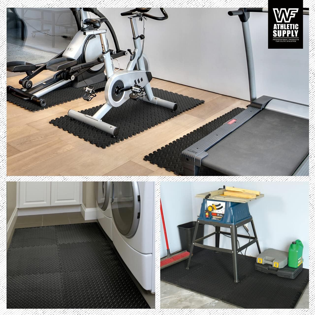 CAPHAUS Azulejos de espuma EVA multiusos de 12 pulgada de grosor, tapete entrelazado de 24 x 24 pulgadas para gimnasio en interiores y uso doméstico