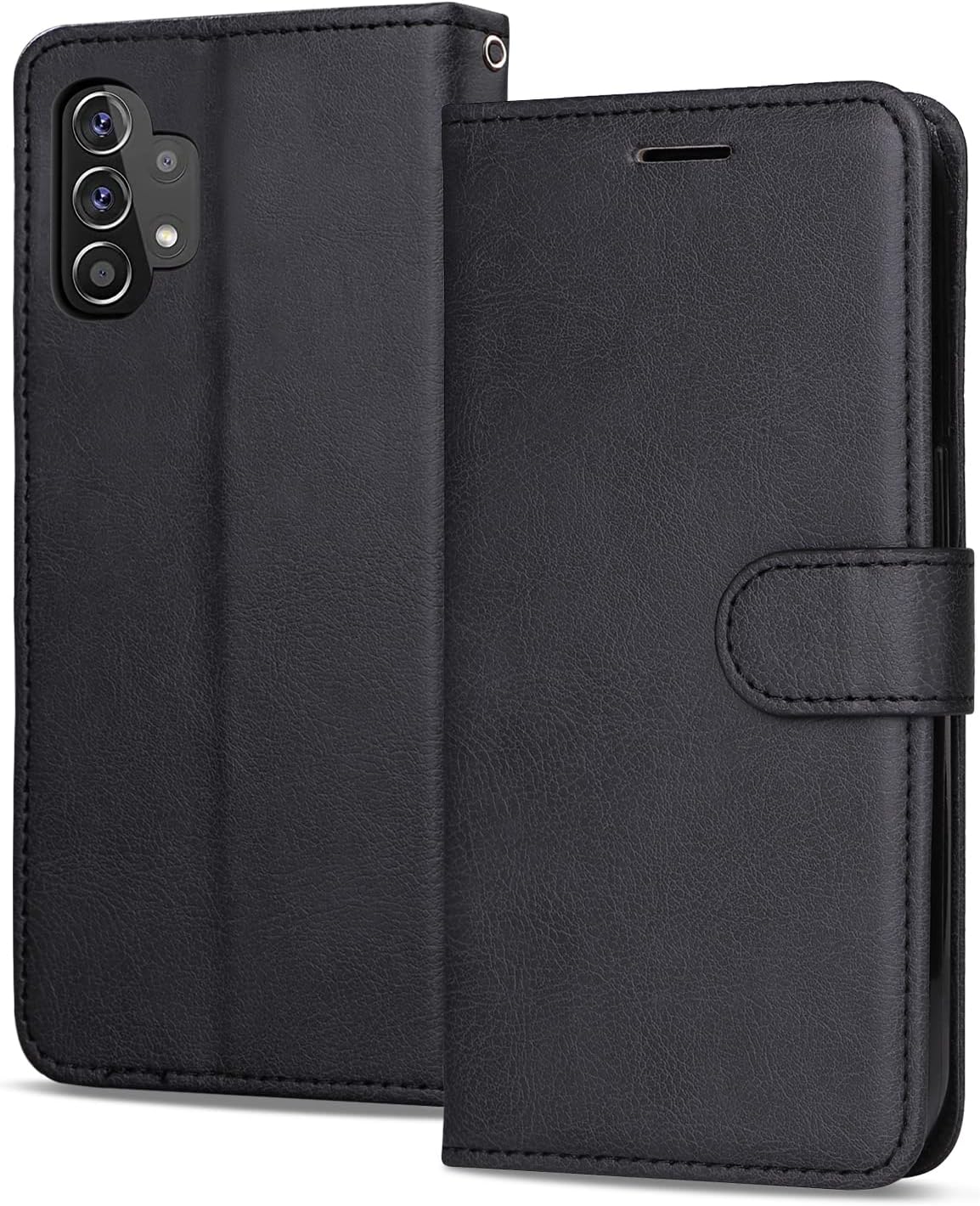 KKEIKO Funda para Galaxy A32 5G, piel sintética tipo cartera para Samsung Galaxy A32 5G, funda protectora magnética con carcasa interior de TPU a