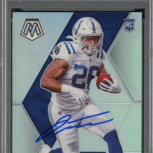 Jonathan Taylor 2020 Panini Mosaic Silver Prizm Rookie Card #216 Auto PSA 10 Jonathan Taylor 2020 Panini Mosaic Silver Prizm Rookie Card #216 Auto PSA 10