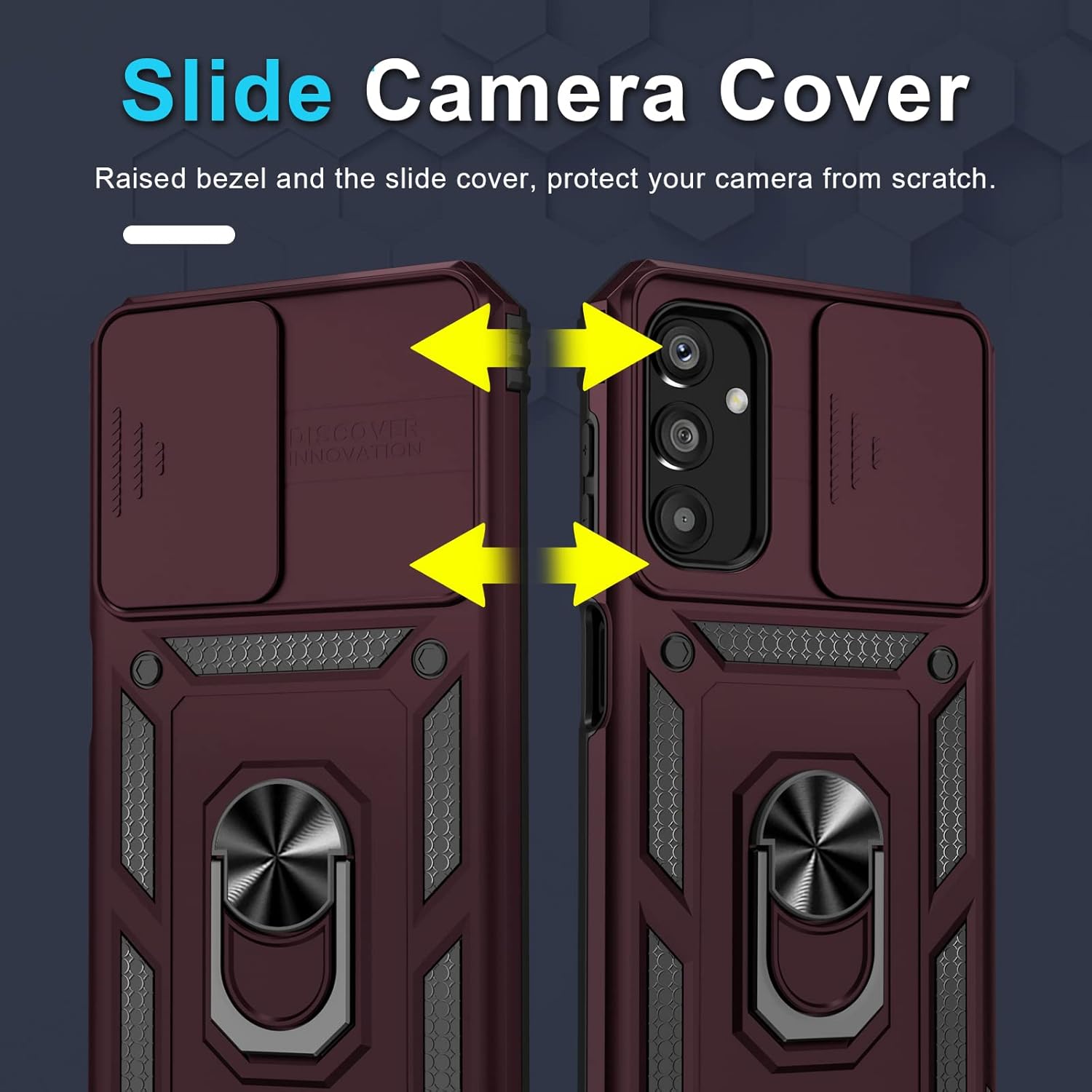 Janmitta Funda para Samsung Galaxy A14 5G integrada, cubierta deslizante para lente de cámara y protector de pantalla, resistente a prueba de
