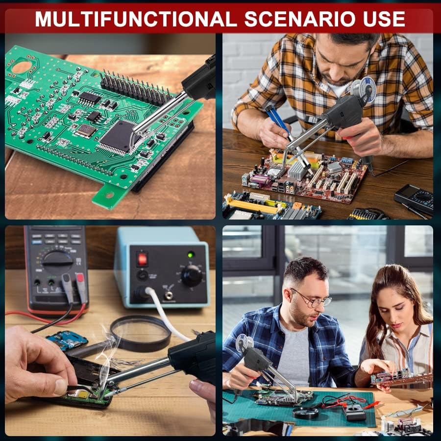 Kit de pistola de soldadura automática de 110 V, micro pistolas de soldadura para electrónica, placa de circuito de alambre de mecha de soldadura o