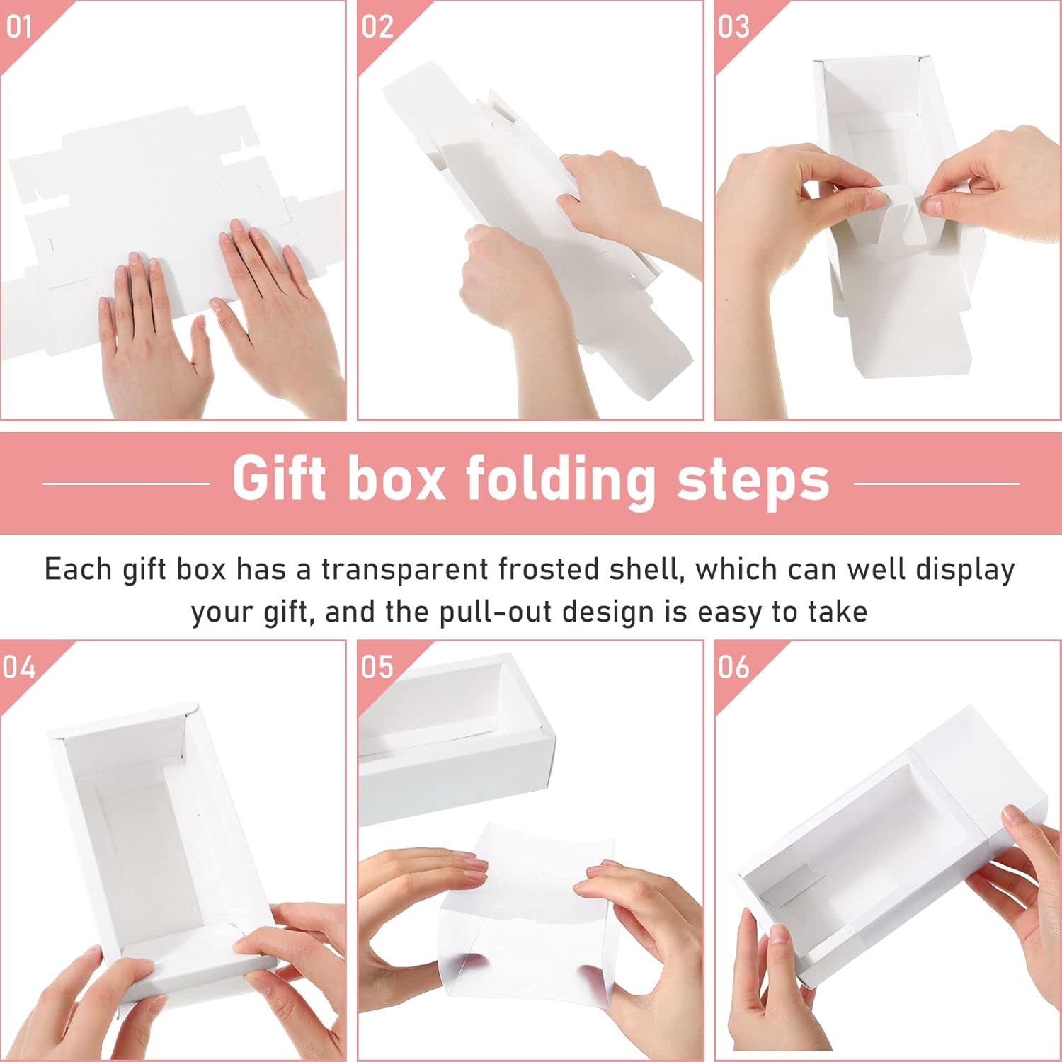 Roowest 50 juegos de cajas de regalo de estraza rectangulares de papel kraft con ventana, caja de jabón casera con etiquetas en blanco y cuerda de