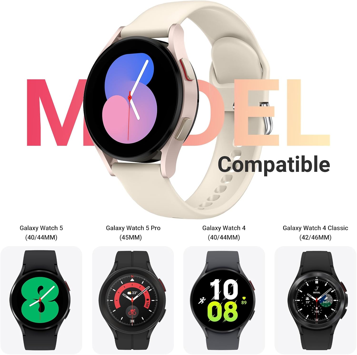 iFuntec Paquete de 6 correas compatibles con Samsung Galaxy Watch 654 1.575 in 1.732 inWatch 5 Pro 1.772 inGalaxy Watch 4 Classic 1.654 in 1.811 in