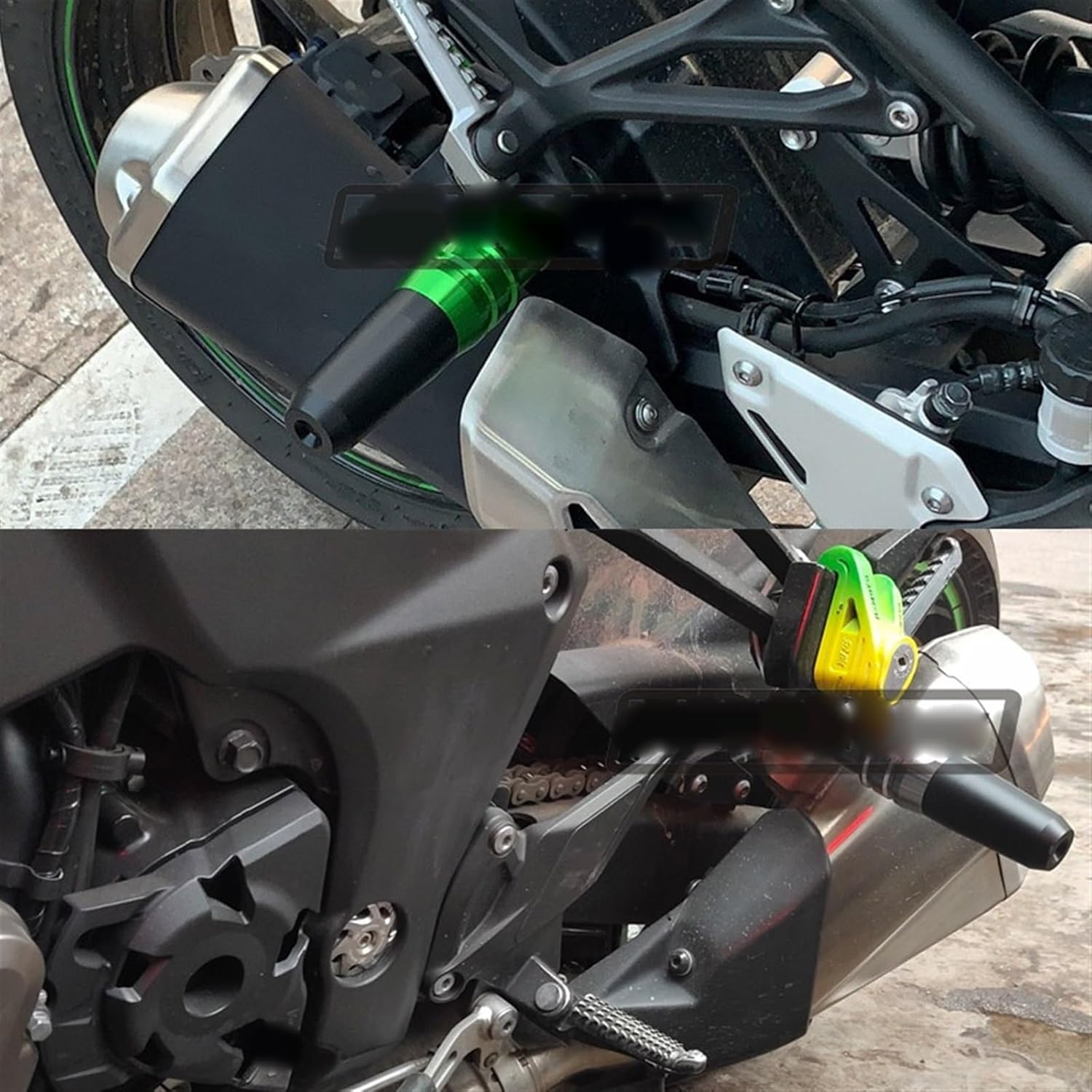 Frame Slider Anti Crash Caps Exhaust Sliders Motorcycle Accessories for Kawasaki Z650 Z800 Z900 Z900RS Z1000 Z1000SX Falling Protector (Color  Blue,