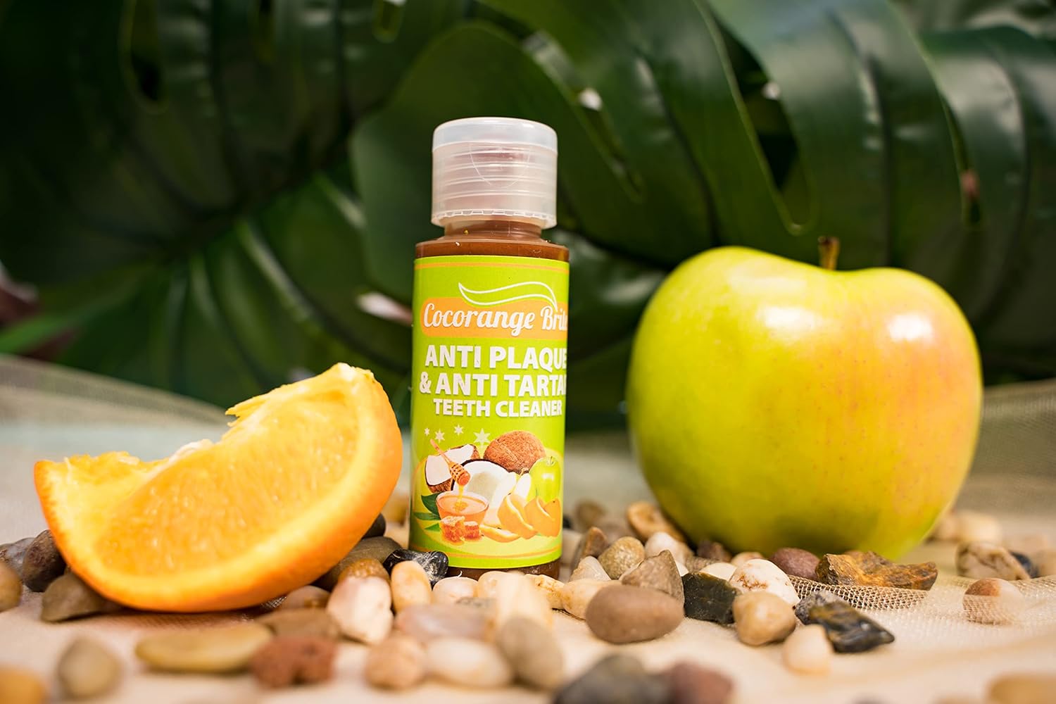 Cocorange Brite – Limpiador de dientes antiplaca y antisarro, elimina la placa en días y elimina el sarro de casa (miel adicional, 2 onzas líquidas)