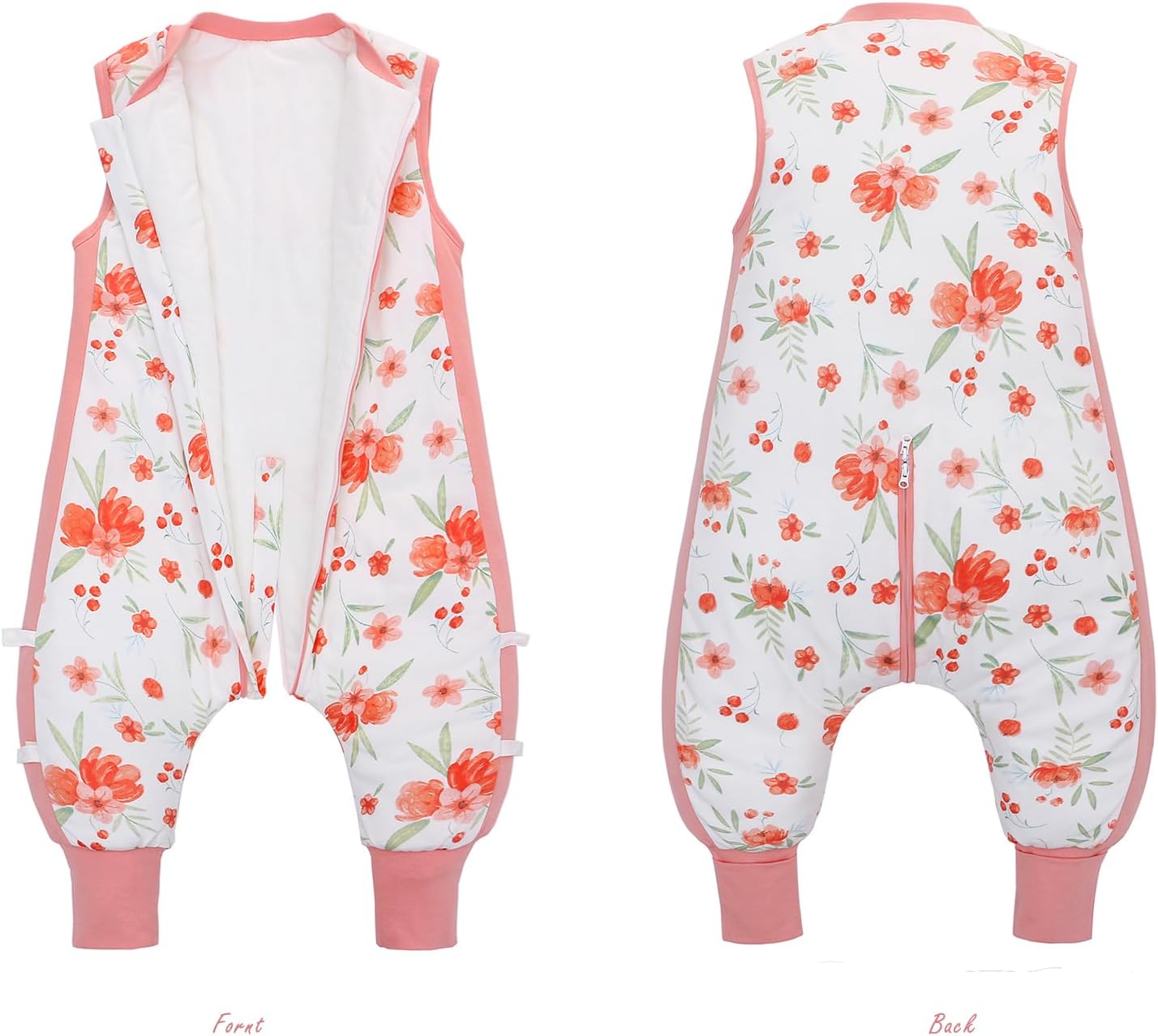 Saco de dormir para bebé de invierno con pies 2.5 TOG 100% algodón manta portátil con piernas Saco de dormir sin mangas para niños recién nacidos