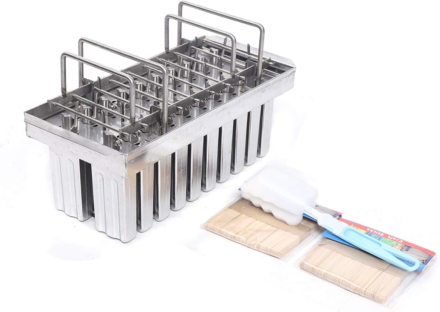 20 moldes para paletas de acero inoxidable, paquetes de moldes de acero inoxidable, moldes para paletas de helado, moldes para paletas de paletas de