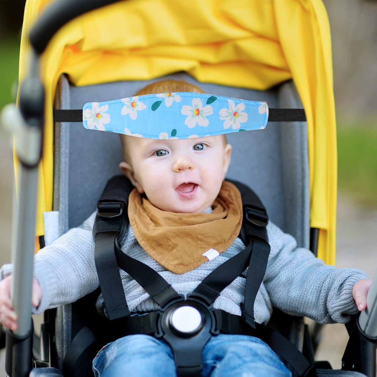 2 piezas de soporte para la cabeza del asiento de automóvil para bebé, soporte para la cabeza de los niños pequeños, correa para la cabeza,