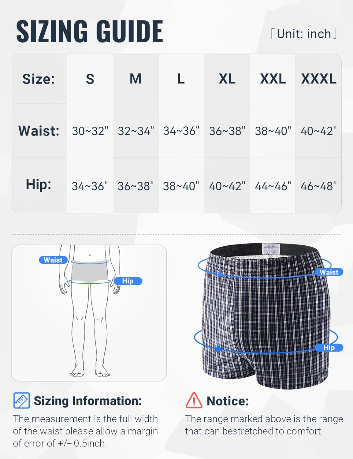 Paquete de 2 calzoncillos de incontinencia para hombre, reutilizables, lavables, para incontinencia urinaria, talla XL, cuadros azules