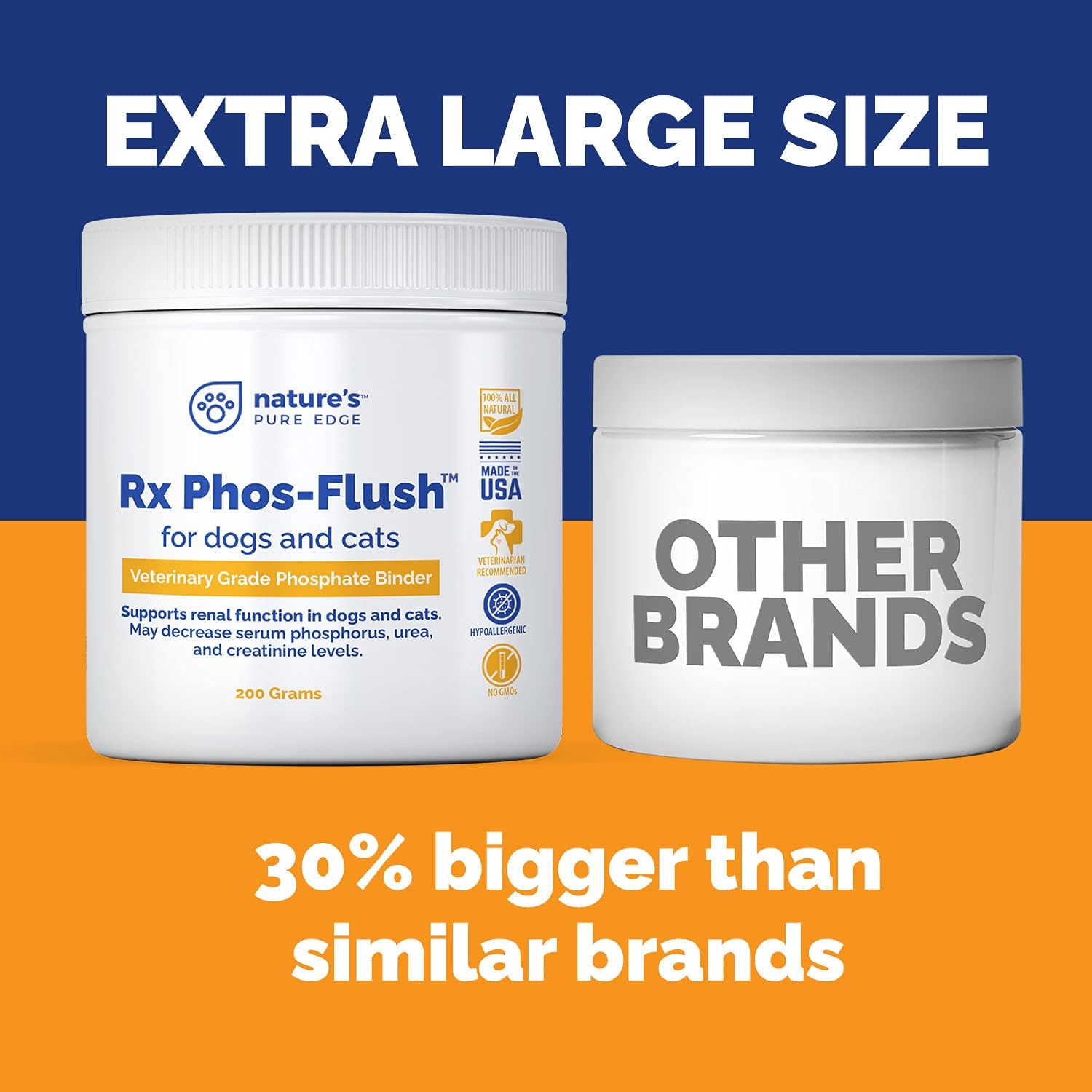 Rx Phos-Flush – Carpeta de fosfato extra grande de 7.05 oz. Soporte de riñón de perro y gato. Soporte para el tracto urinario felino. Complementa
